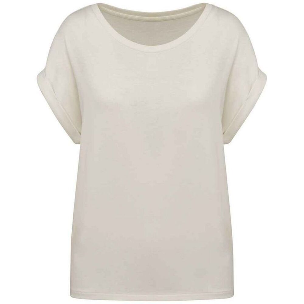 Native Spirit Womens/Ladies Roll Sleeve T-Shirt / Ivory
